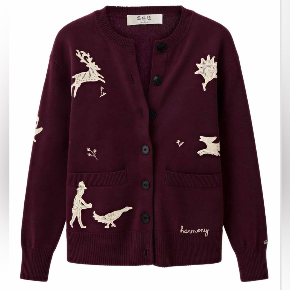 Sea New York Mika Appliqué Cardigan